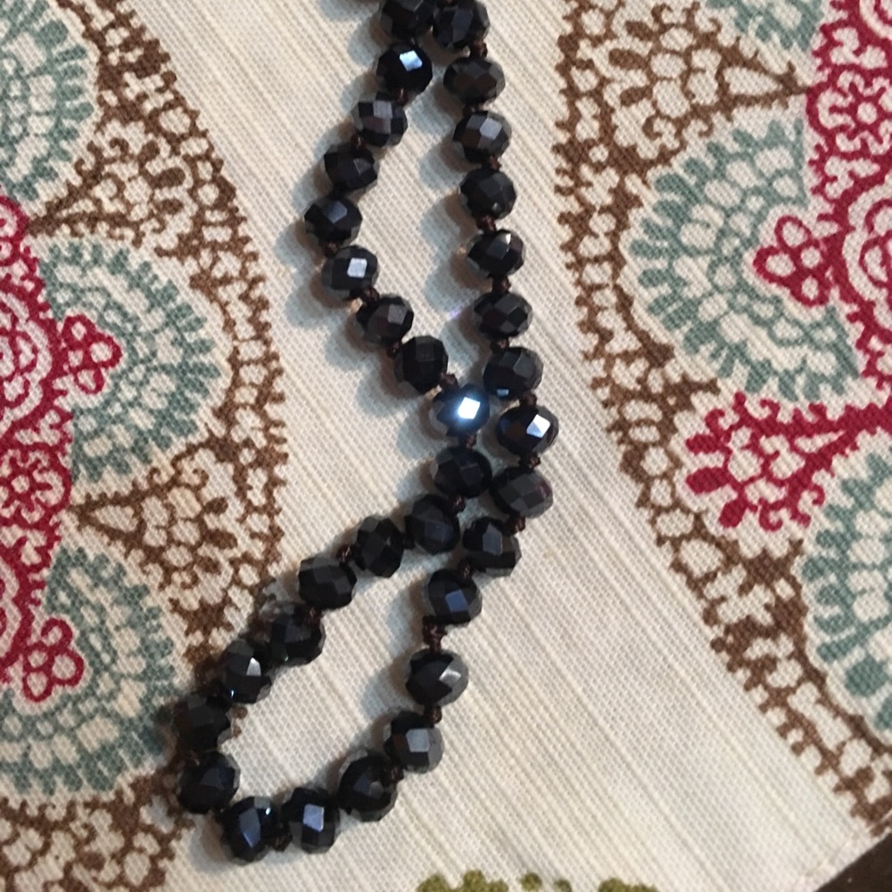 Black Aurora Borealis effect bead necklace